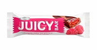 Raspberry cereal bar with jelly in dark cocoa coating
